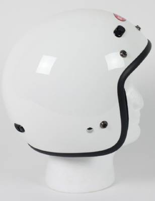 RMTW - DOT WHITE 3/4 Motorcycle Helmet. Three Quarter Helmet